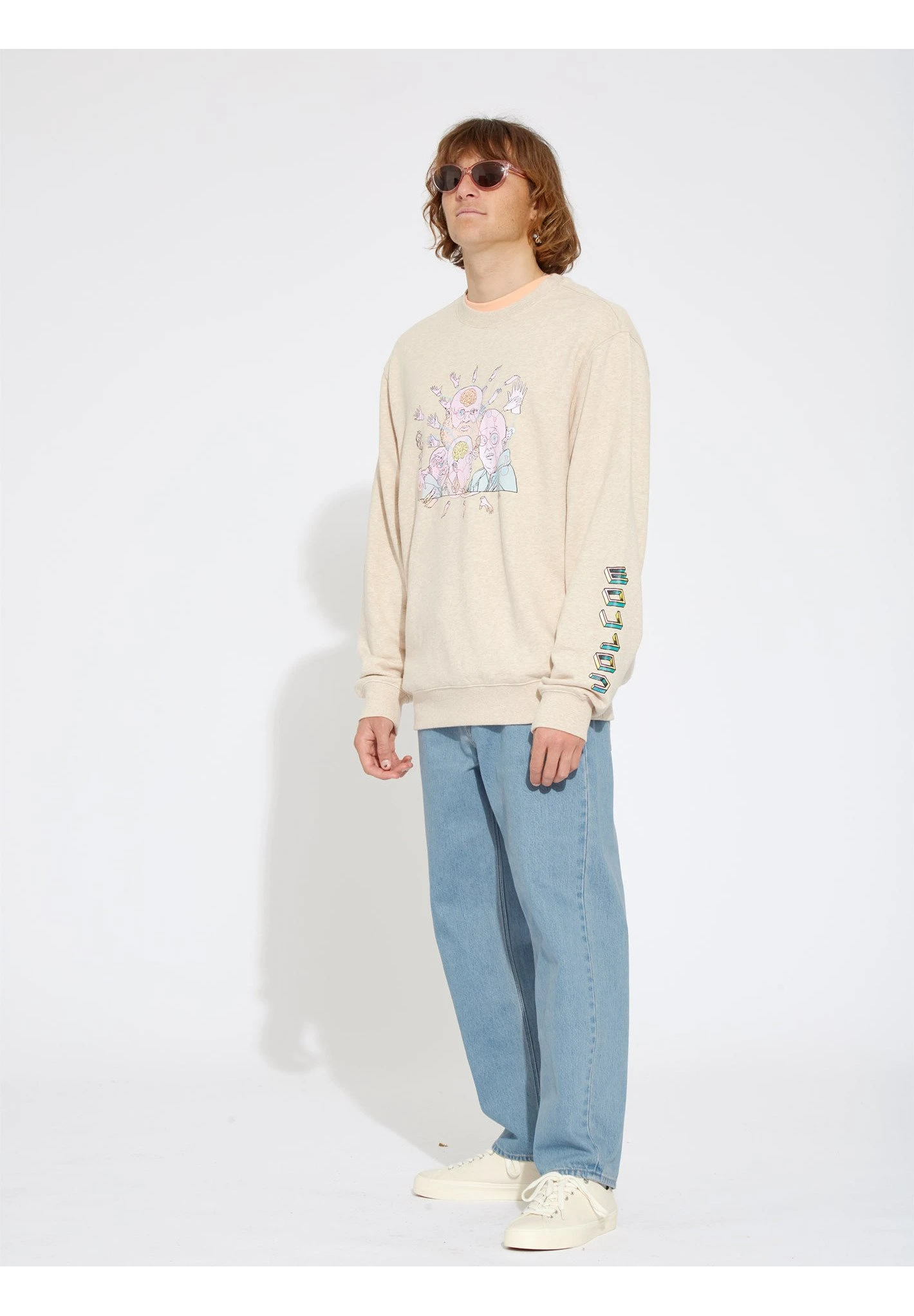 Volcom Fa Ed Merlin Murray Crew - Sweater - Whitecap Grey 4 Volcom Fa Ed Merlin Murray Crew - Sweater - Whitecap Grey - Afbeelding 2