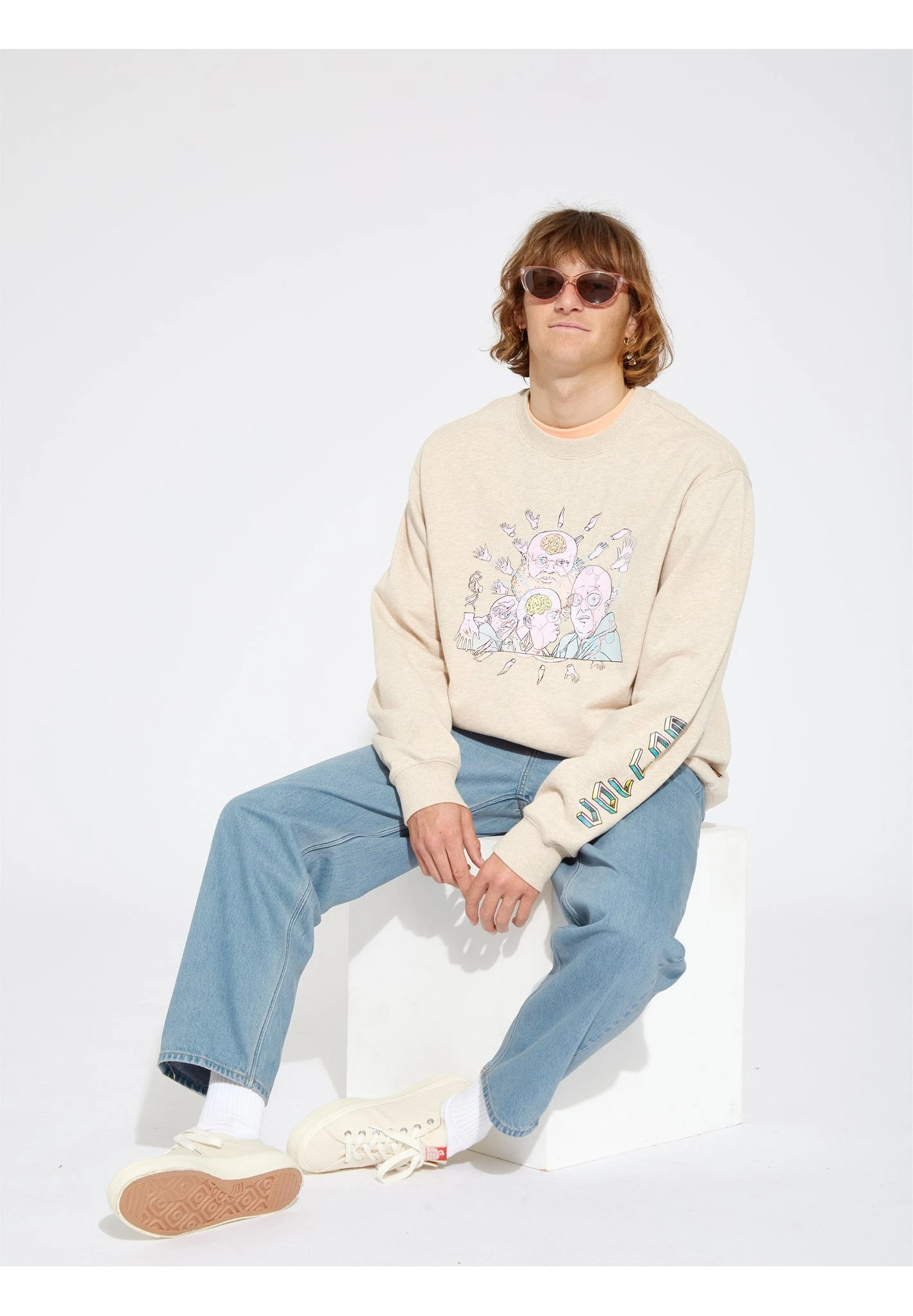 Volcom Fa Ed Merlin Murray Crew - Sweater - Whitecap Grey 9 Volcom Fa Ed Merlin Murray Crew - Sweater - Whitecap Grey - Afbeelding 7