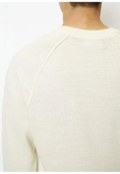 Marc O'Polo Crewneck With Wave Structure - Trui - White Cotton -Schoenen Winkel 62c05ad7ac884d17aba1107704968657
