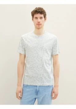 Tom Tailor Mit Allover-Print - T-Shirt Print - White Broken Structure Design