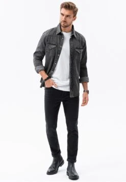 Long Sleeve Press Studs - Overhemd - Black Denim 9 Long Sleeve Press Studs - Overhemd - Black Denim -Schoenen Winkel c9115d5a64f742f193dca11ecca07320