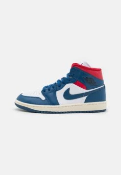 Air Jordan 1 Mid - Sneakers Hoog - White/French Blue/Gym Red/Sail/Black