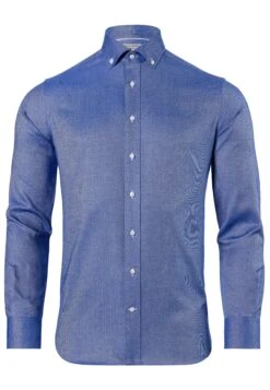 Gerader Schnitt Bügelfrei Soft Oxford - Overhemd - Blau