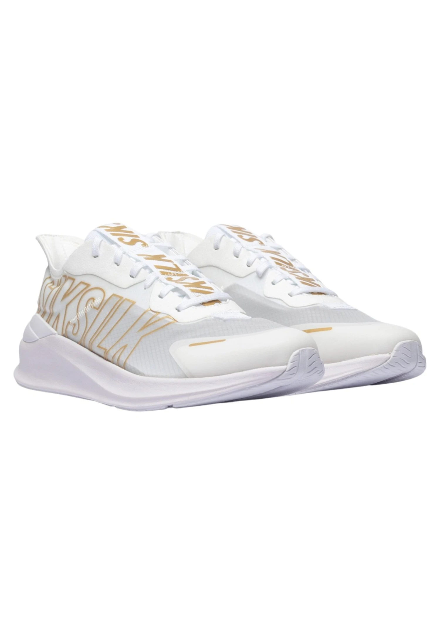 SikSilk Mens White & Gold Mako Performance Trainer - Sneakers Laag - White 4 SikSilk Mens White & Gold Mako Performance Trainer - Sneakers Laag - White - Afbeelding 2