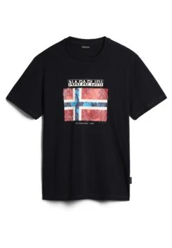 Napapijri Guiro - T-Shirt Print - Black -Schoenen Winkel f3113fcce5c04c239ad2895487788803
